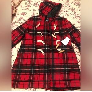 gap red plaid coat